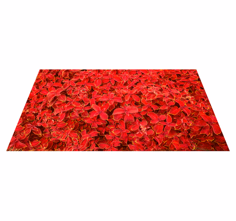 Tappeto vinile rosso motivo a petali - TenStickers