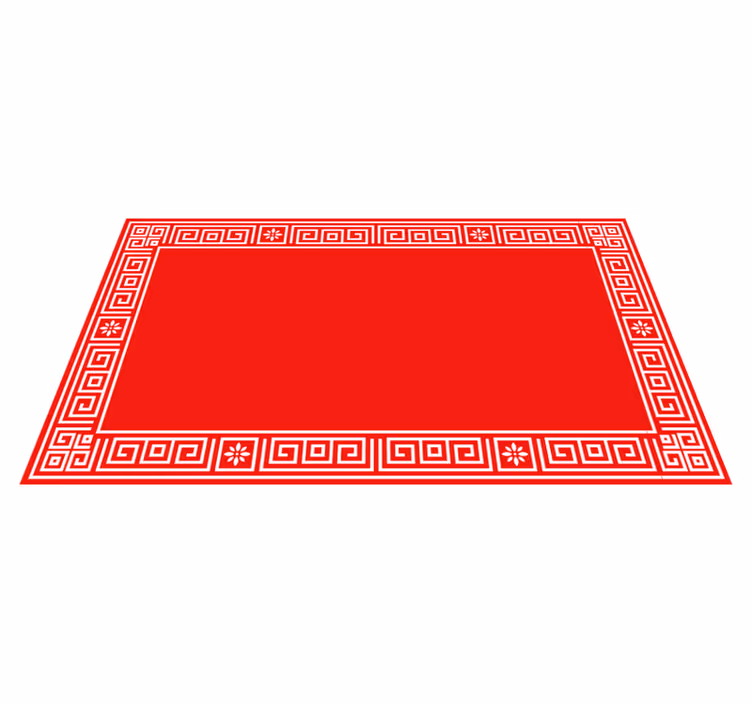 Tappeto vinile rosso classico design greco - TenStickers