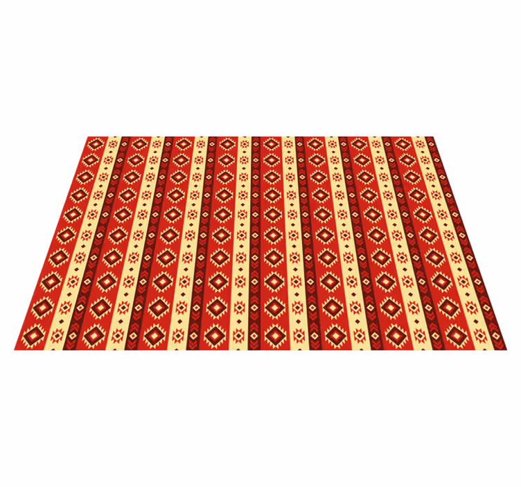 Tappeto vinile rosso modello etnico - TenStickers