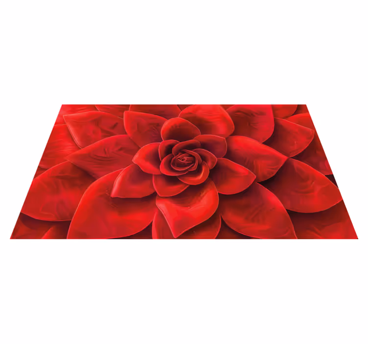 Tappeto vinile rosso disegno di petali di fiori - TenStickers
