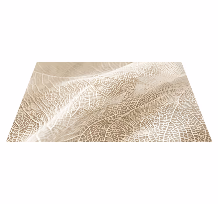Tappeto vinile beige foglie minimaliste - TenStickers