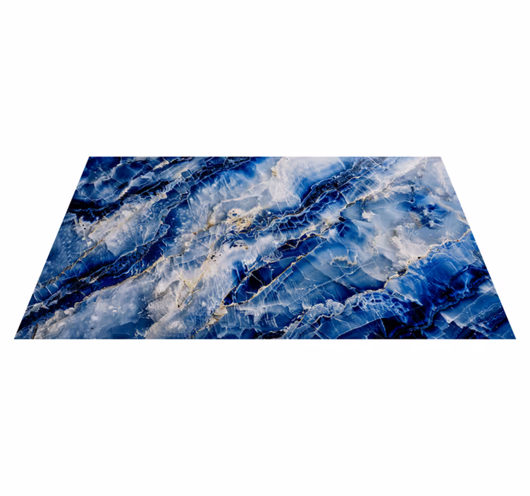 Tappeto vinile effetto marmo blu scuro - TenStickers
