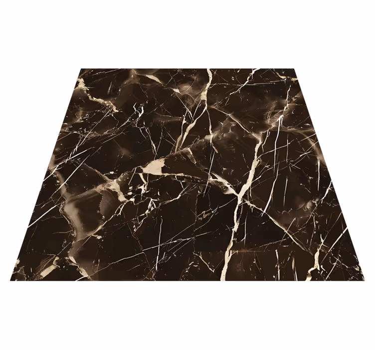 Tappeto vinile effetto marmo sfumature marrone scuro - TenStickers