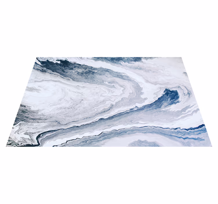 Tappeto vinile effetto marmo blu e grigio minimalisti - TenStickers