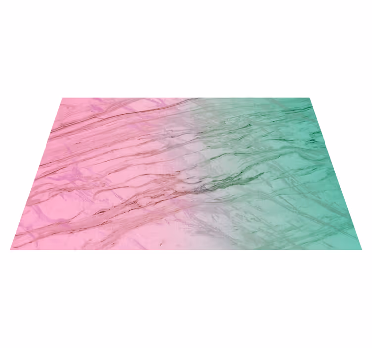 Tappeto vinile effetto marmo colore pastello rosa e verde - TenStickers