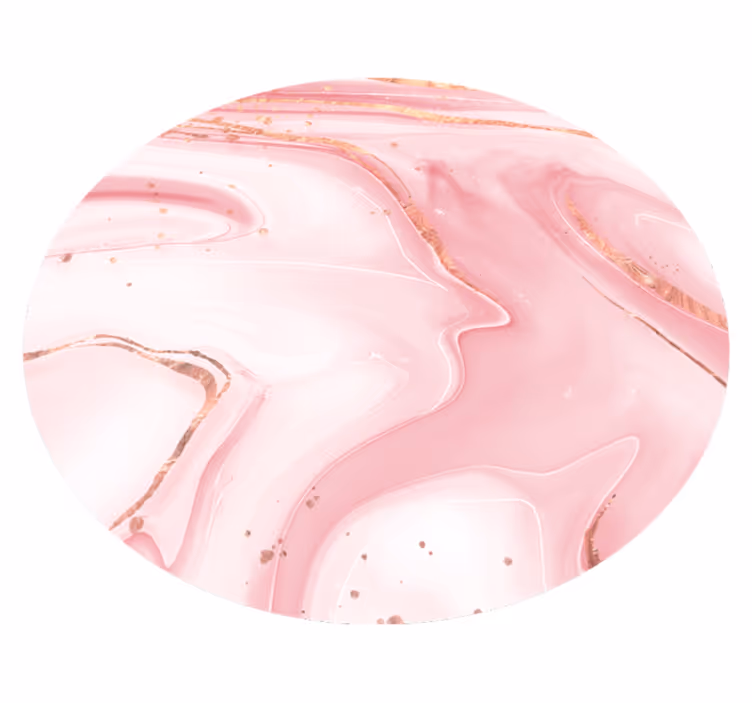 Tappeto vinile effetto marmo colori rosa e bianchi a forma rotond - TenStickers