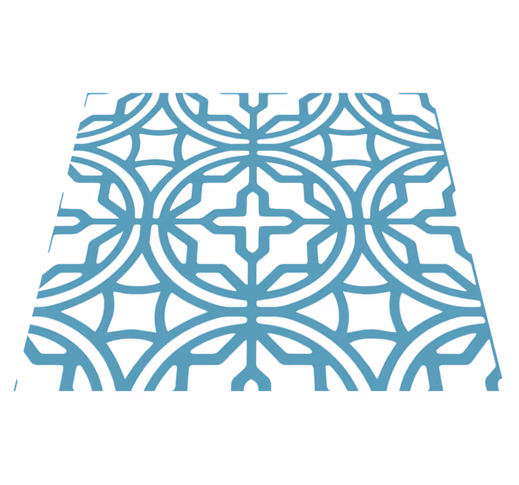 Tappeto vinile blu motivo geometrico turchese - TenStickers