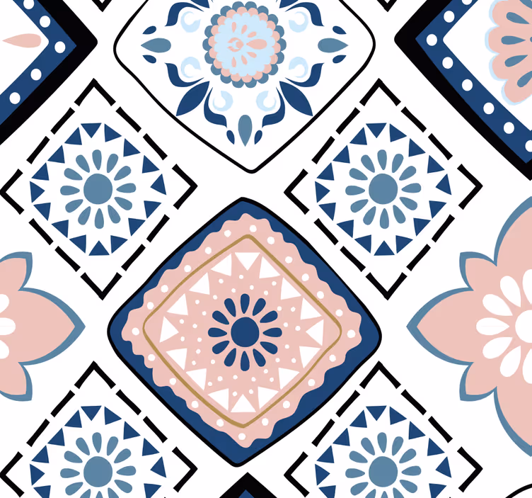 Carta da parati effetto piastrelle eleganza a motivi - TenStickers