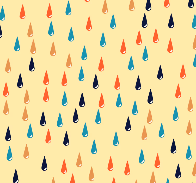 Carta da parati geometrica motivo goccia di pioggia - TenStickers