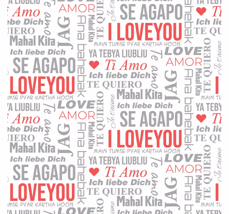 Carta da parati con scritte i love you lingue diverse - TenStickers