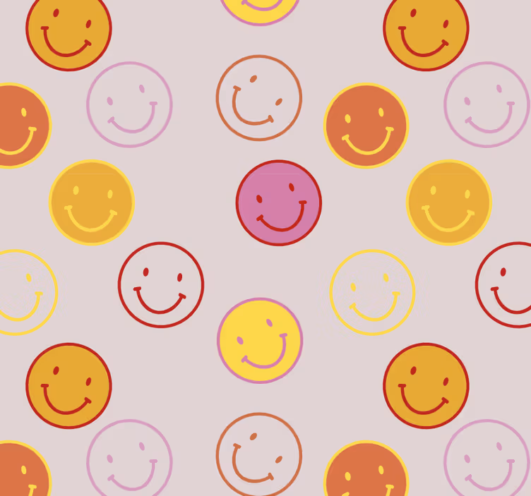 Carta da parati personalizzata modello di faccine sorridenti - TenStickers