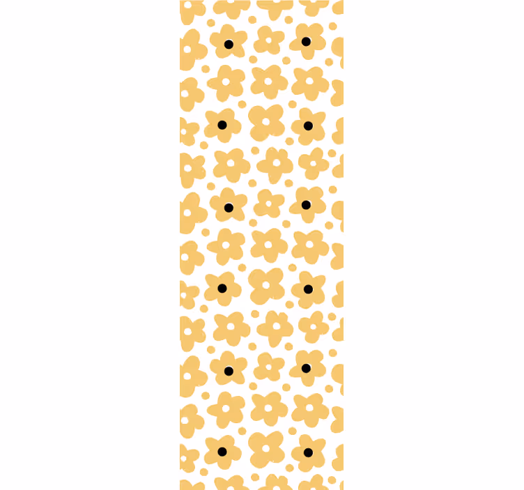 Carta da parati floreale motivo semplice giallo - TenStickers