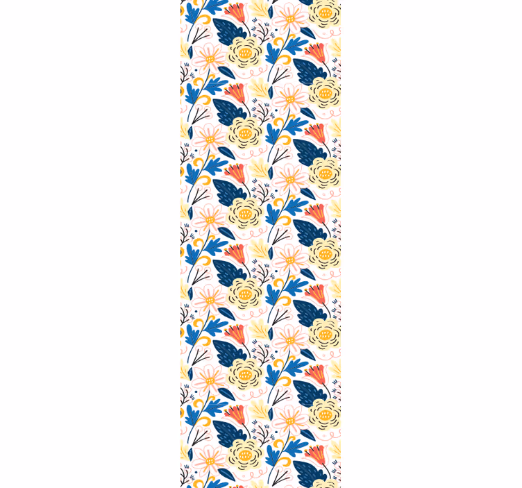 Carta da parati floreale disegno colorato fiorito - TenStickers