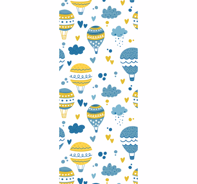 Carta da parati cameretta palloncini blu e gialli - TenStickers