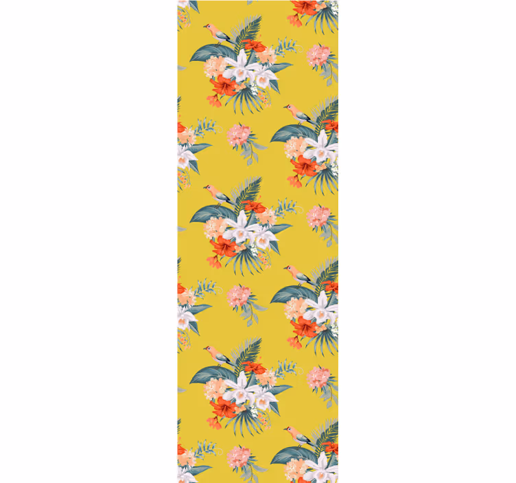 Carta da parati floreale bouquet su sfondo giallo - TenStickers