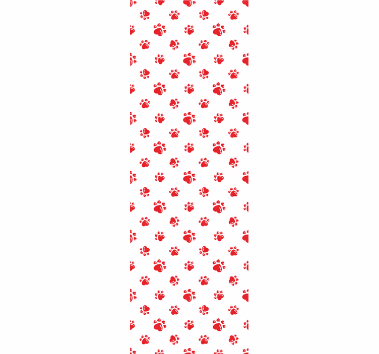 carta da parati cani impronte di zampe rosse - TenStickers