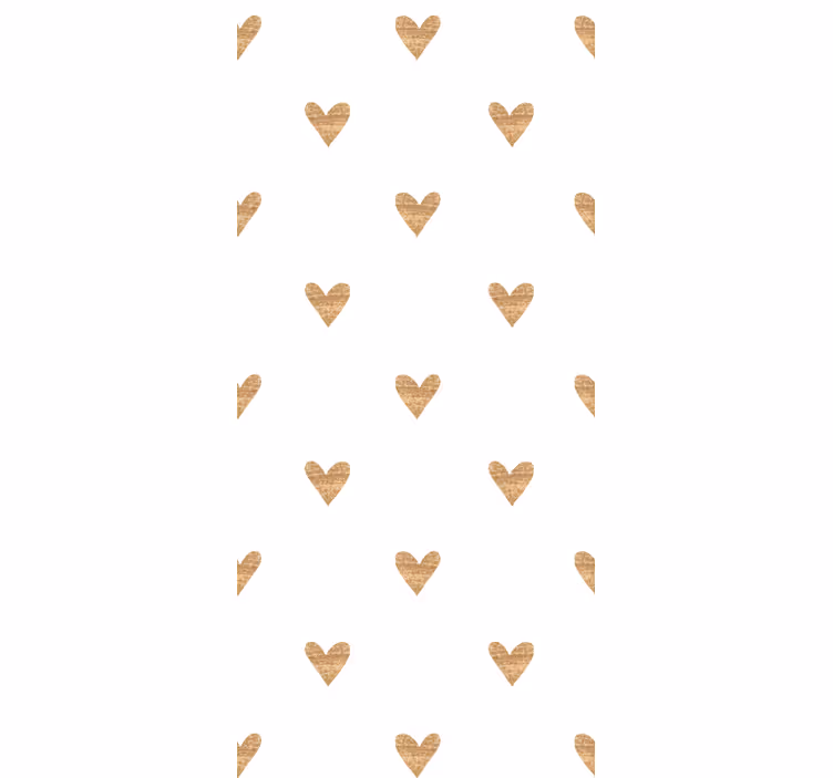 Carta da parati cameretta cuore dorato con sfondo bianco - TenStickers