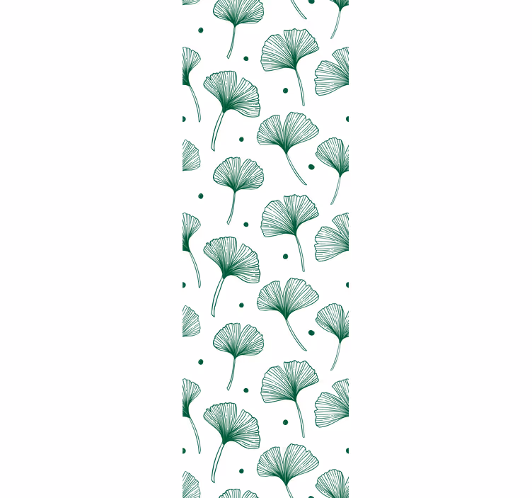Carta da parati foglie ginkgo verde elegante - TenStickers