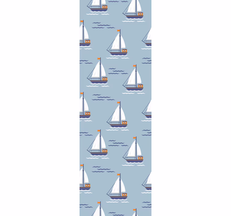 Carta da parati bagno barche a vela sulle onde - TenStickers