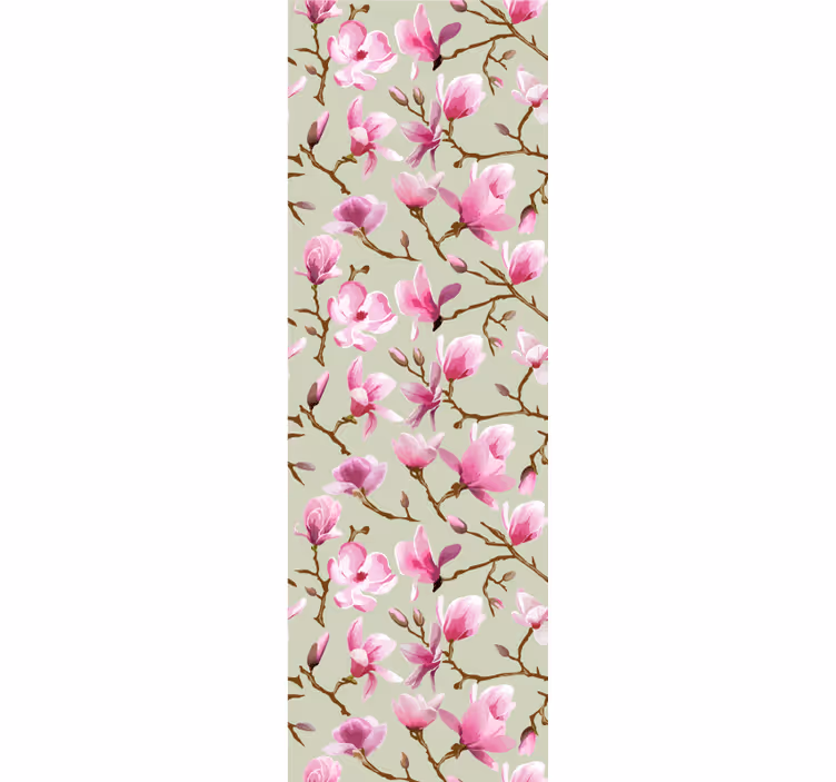 Carta da parati floreale rami di fiori rosa - TenStickers
