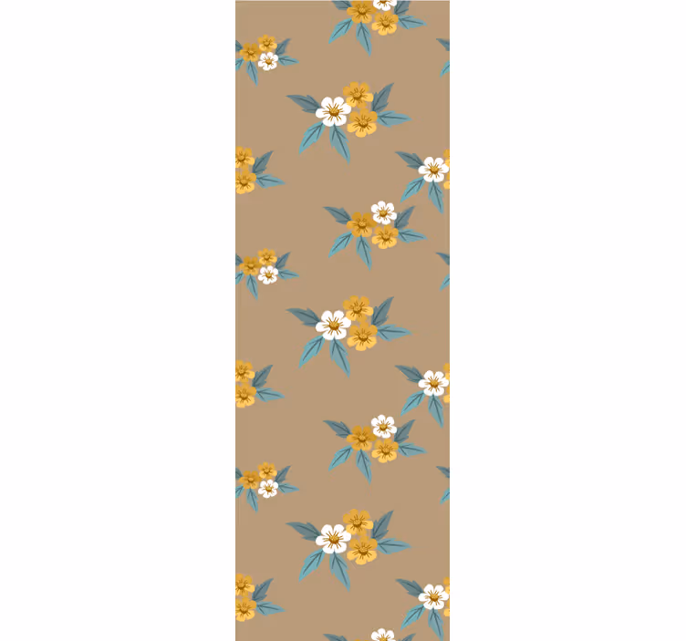 Carta da parati floreale motivo marrone - TenStickers