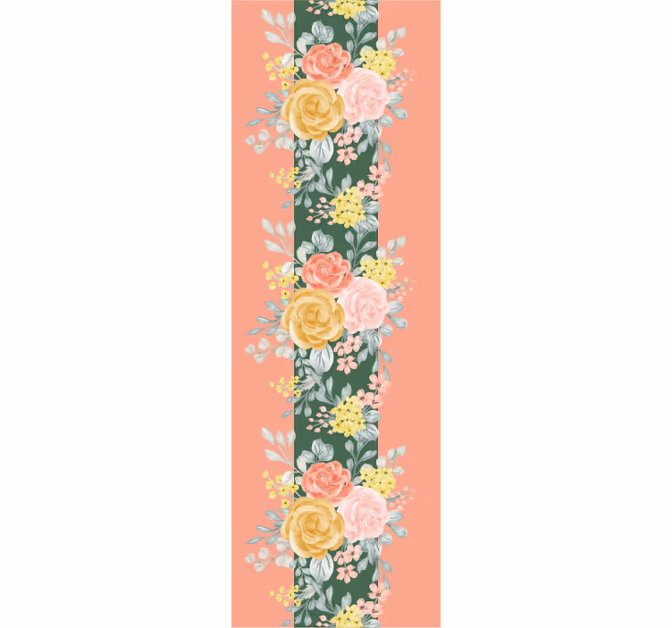 Carta da parati floreale rose e verde - TenStickers