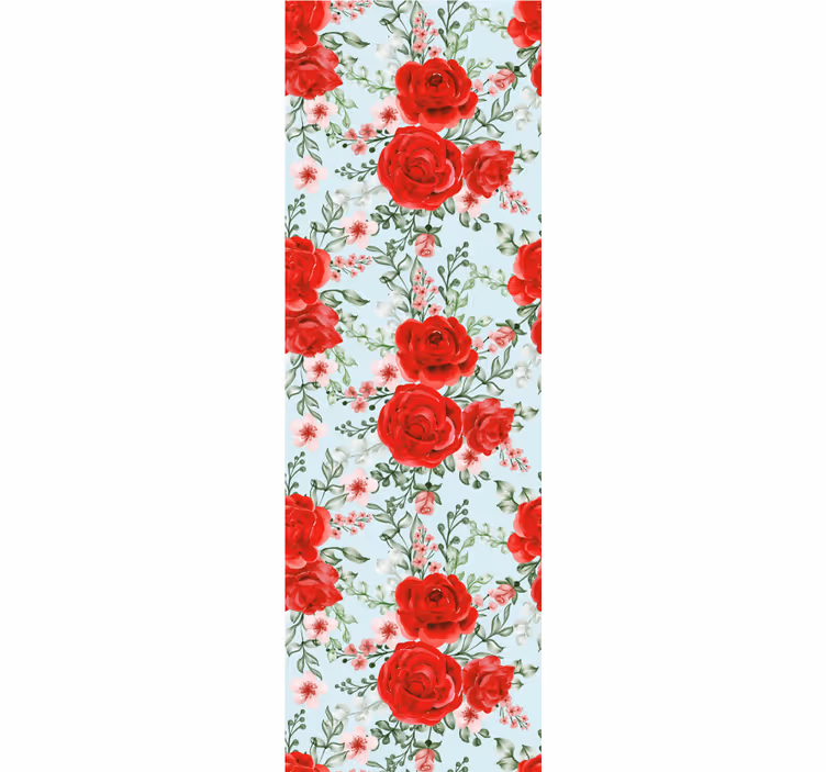 Carta da parati floreale rosa rossa - TenStickers