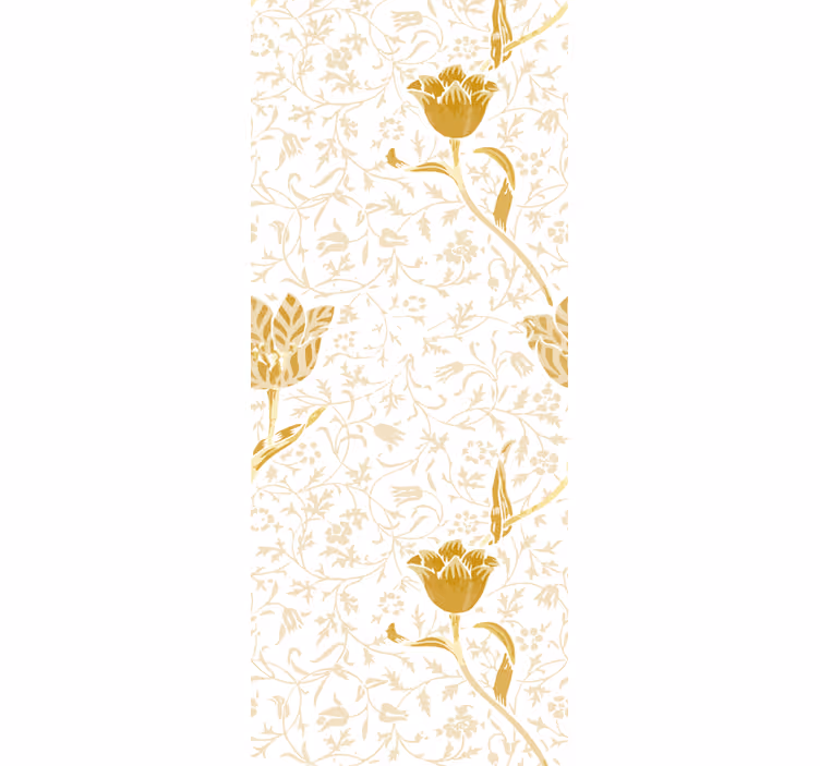 Carta da parati floreale design floreale dorato - TenStickers