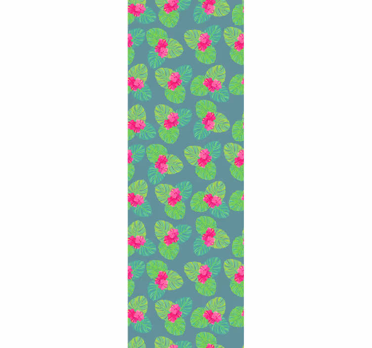 Carta da parati floreale foglie esotiche fiorite - TenStickers