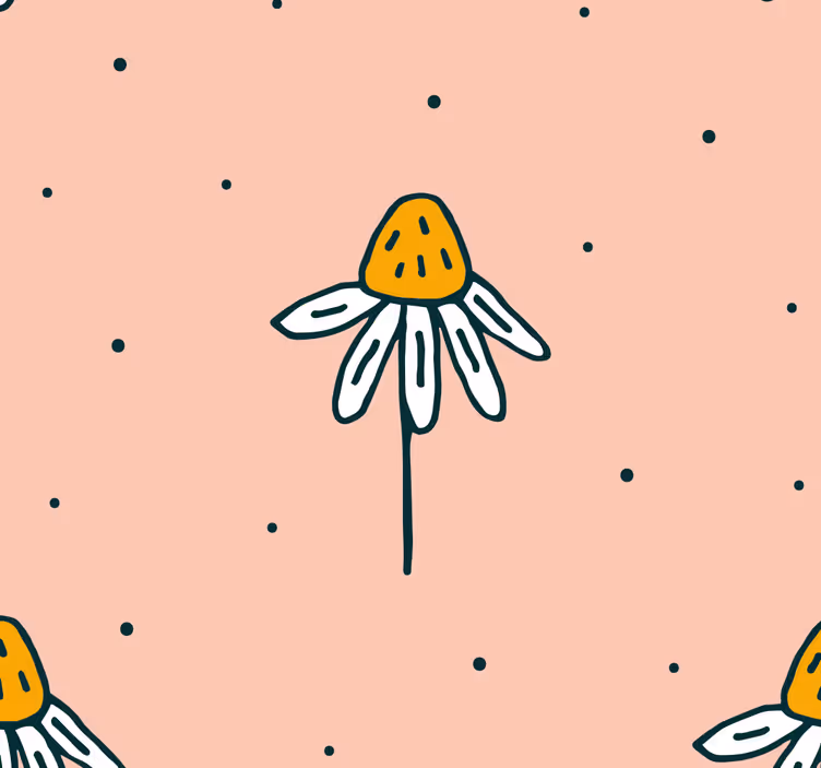 Carta da parati neonato motivo margherite su sfondo rosa - TenStickers