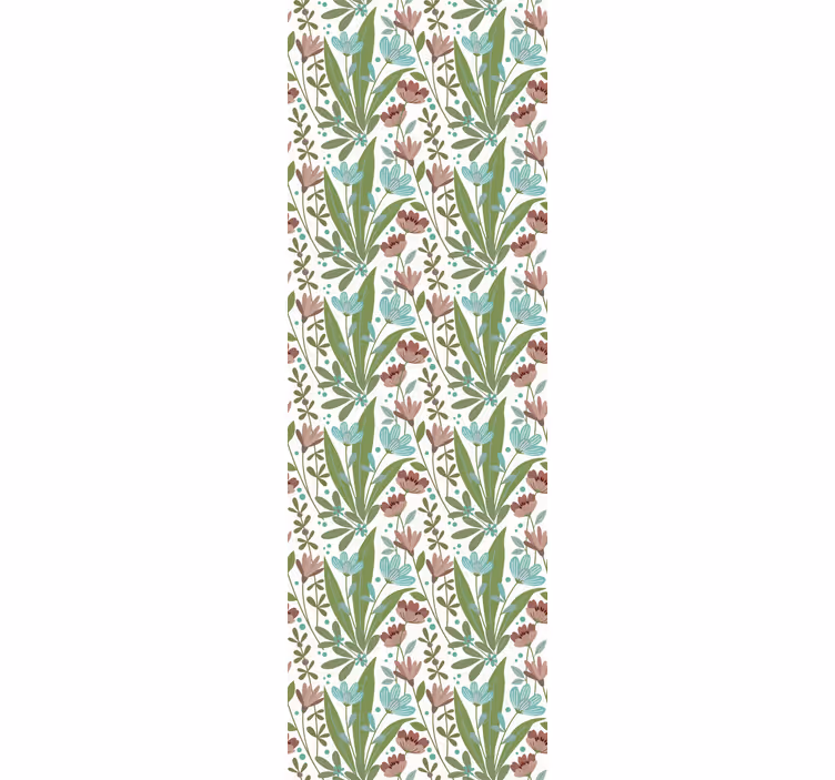 Carta da parati floreale disposizione di foglie floreali - TenStickers