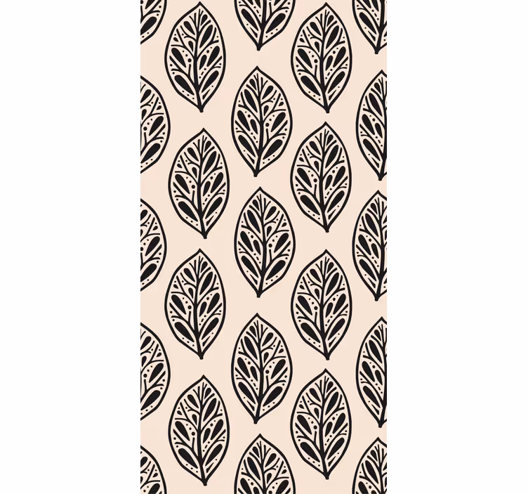 Carta da parati foglie elegante disposizione beige - TenStickers