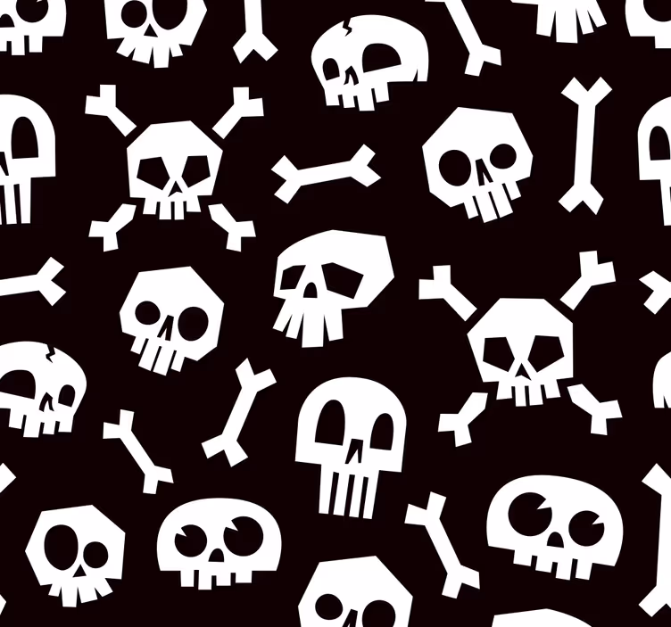 Carta da parati Halloween teschi e ossa - TenStickers