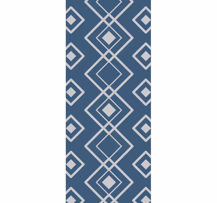 Carta da parati geometrica griglia blu diamante - TenStickers