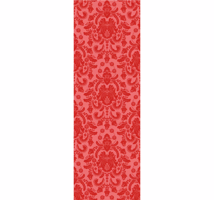 Carta da parati classica damasco floreale rosso - TenStickers