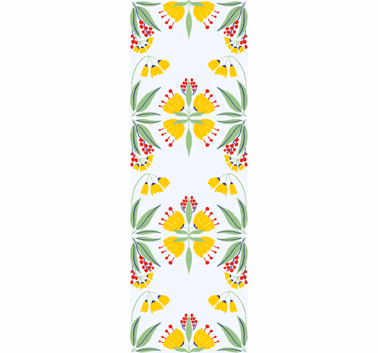 Carta da parati floreale giallo fiorito - TenStickers