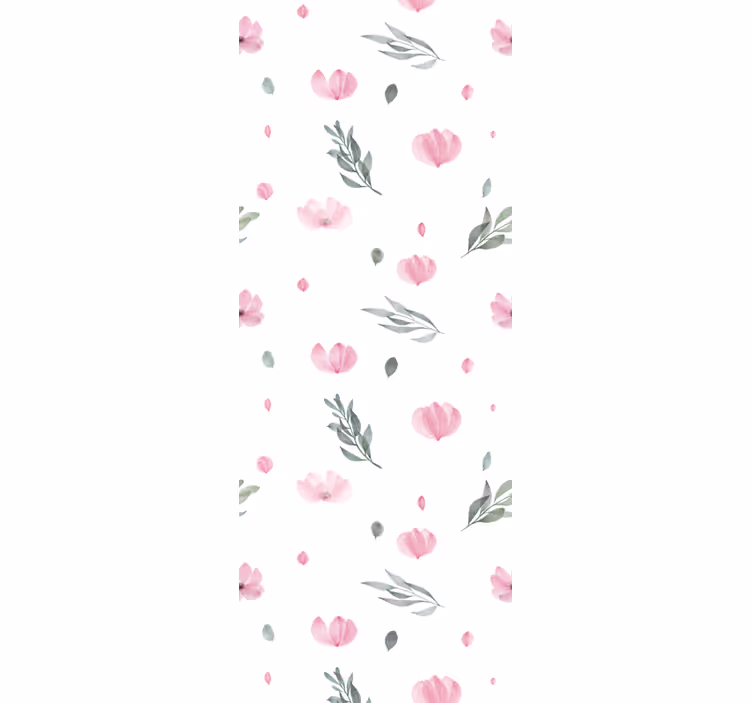 Carta da parati floreale delicati fiori rosa - TenStickers