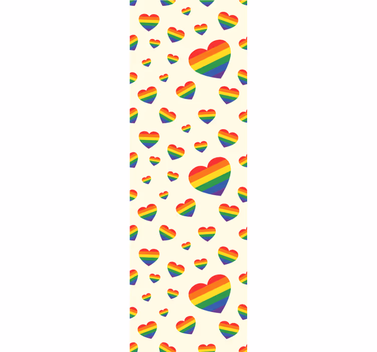 Carta da parati camera ragazzi cuori arcobaleno - TenStickers