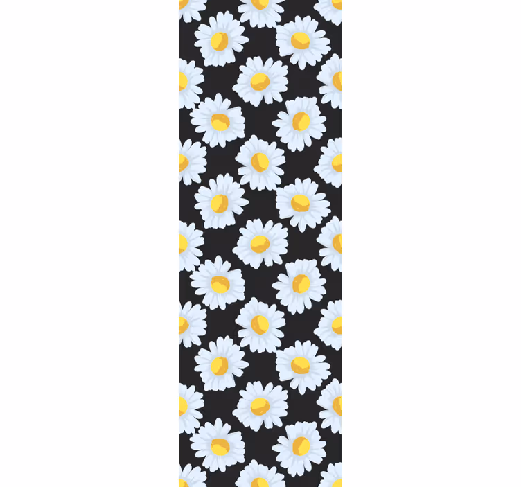 Carta da parati floreale fiori di margherita nera - TenStickers