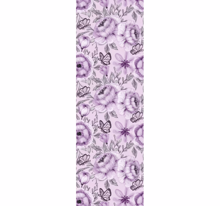 Carta da parati floreale con farfalle decorative - TenStickers