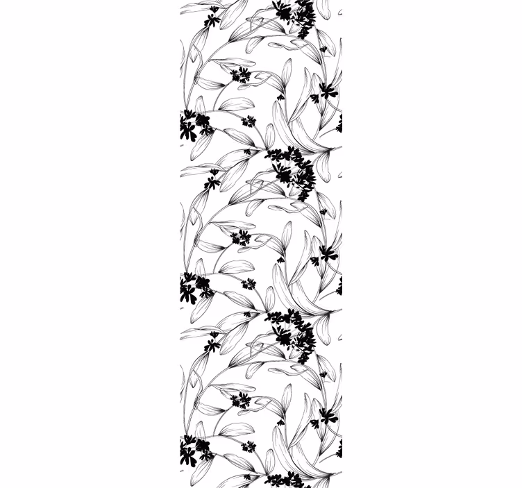 Carta da parati floreale silhouette floreale elegante - TenStickers
