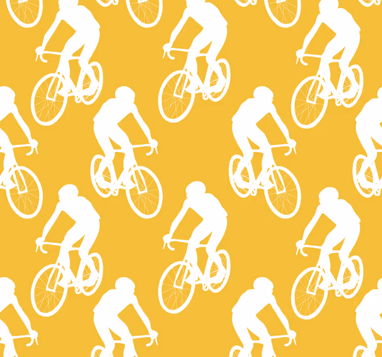 Carta da parati gialla ciclisti - TenStickers