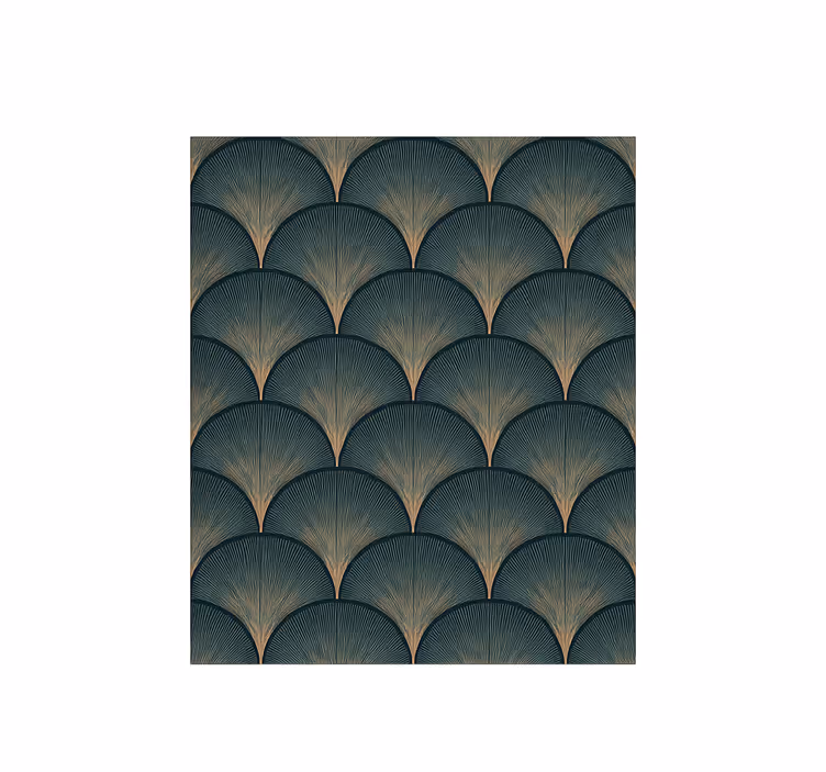 Carta da parati vintage texture ventagli verdi art déco anni '20 - TenStickers
