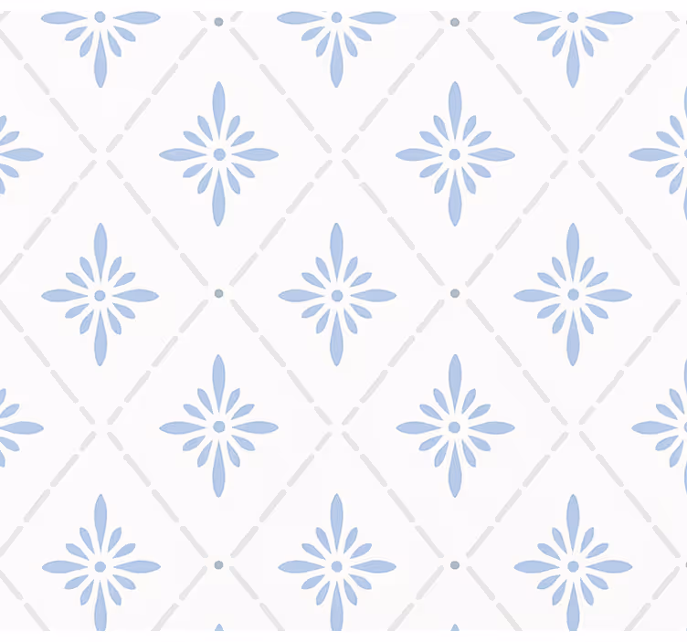 carta da parati cucina piastrelle romboidali blu - TenStickers