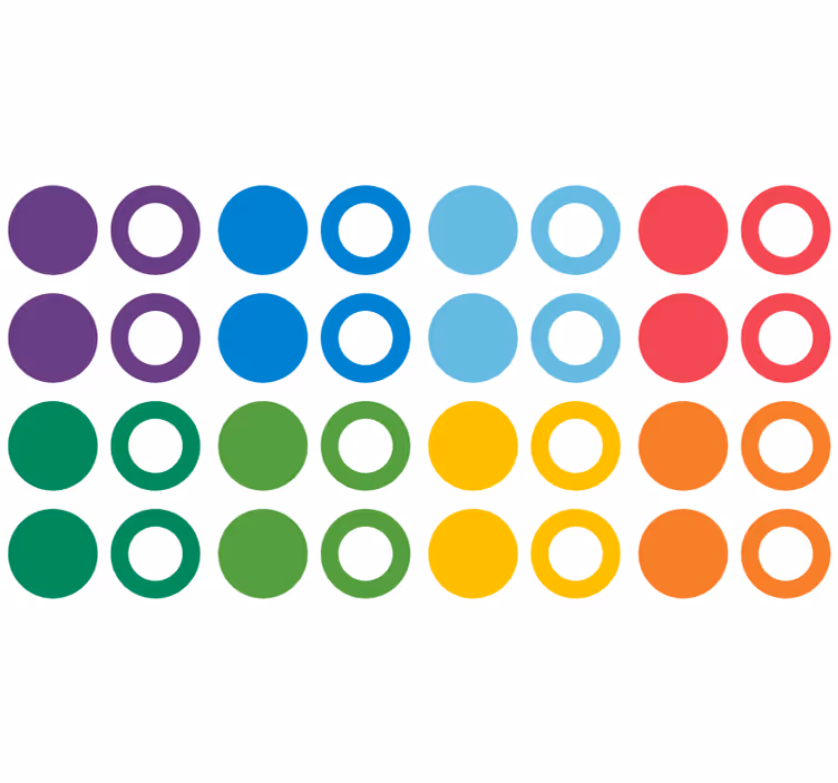 Carta da parati geometrica cerchi colori arcobaleno - TenStickers
