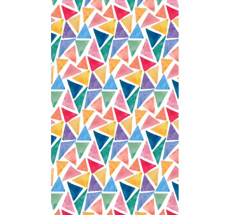 Carta da parati geometrica triangoli colorati gioiosi - TenStickers