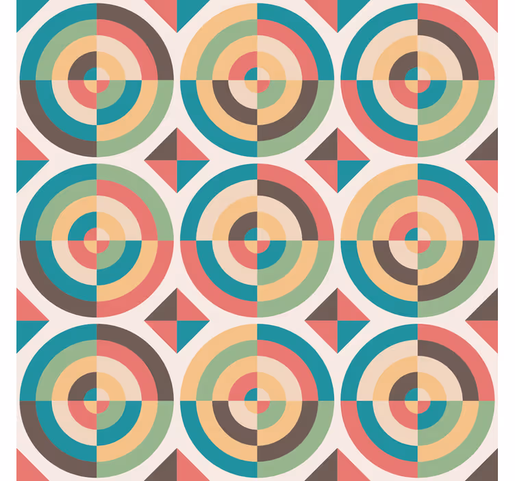 Carta da parati geometrica forme astratte retro - TenStickers