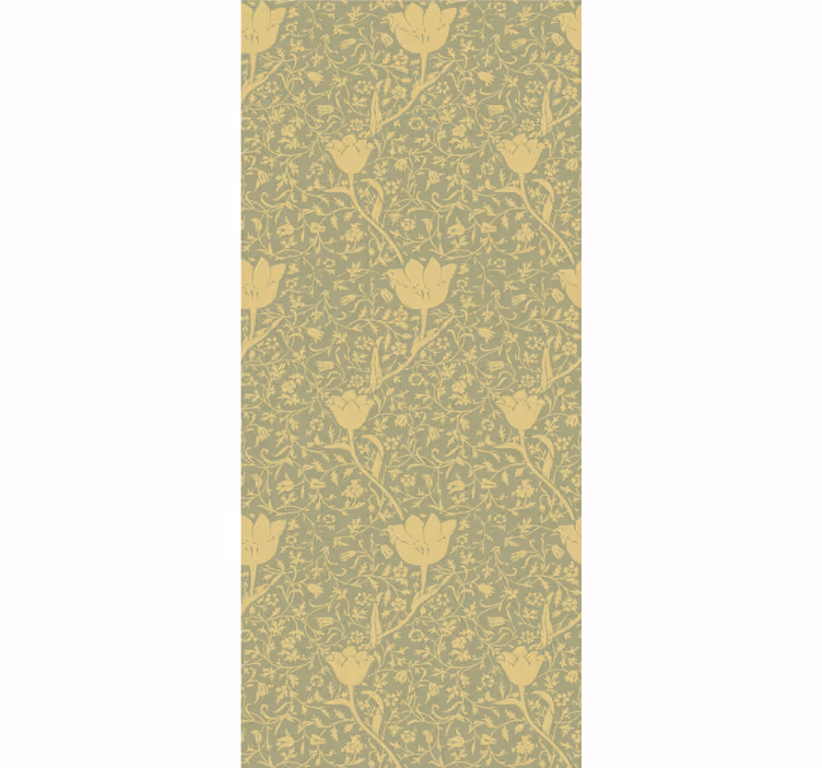 Carta da parati natura motivo floreale oro e verde - TenStickers