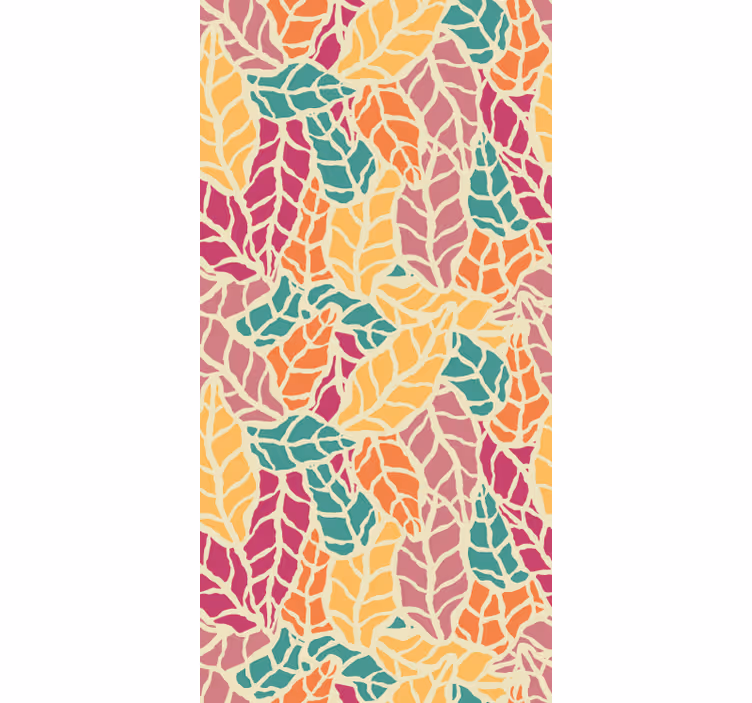 Carta da parati foglie mosaico colorato - TenStickers