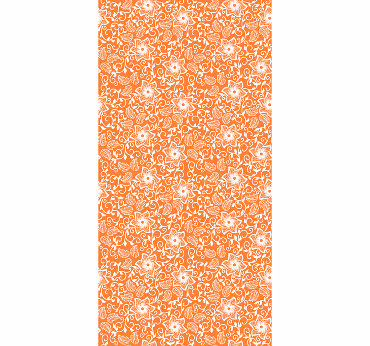 Carta da parati floreale motivo paisley arancione - TenStickers